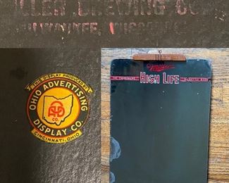 Ohio Advertising Display Co Vintage Miller High Life Beer Mirror