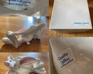 Rainbow Gallery Atlanta Gallery Handmade Pottery Michael Ezzell Original Laying Bunny
