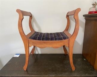 Wood Bench with Rolled arms