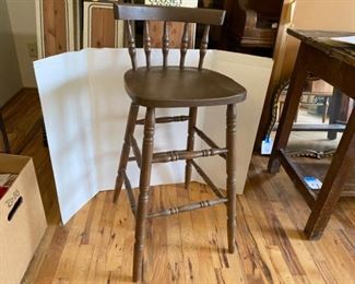 Bar Height Wood Chair, 33"h