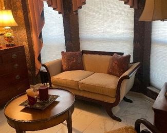 Vintage Duncan Phyfe loveseat 
Original horsehair