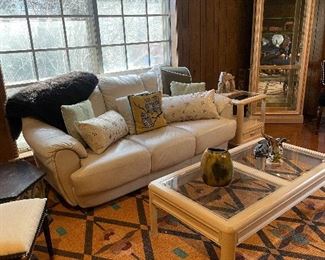 Queen leather sleeper sofa