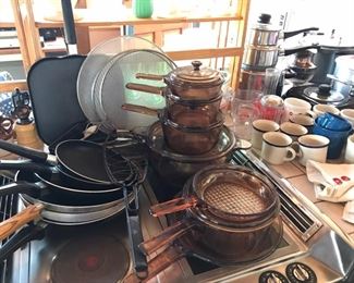 Glass cookware pots & pans coffee cups