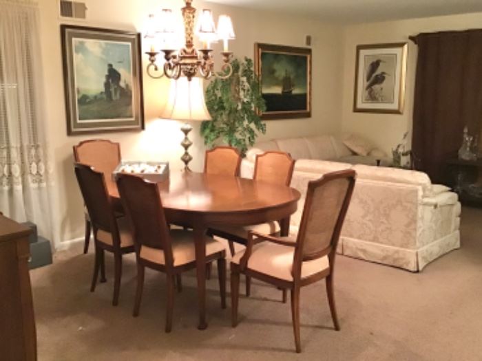 Dining table and six chairs 
