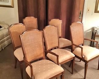 Six Vintage Chairs w/ caning