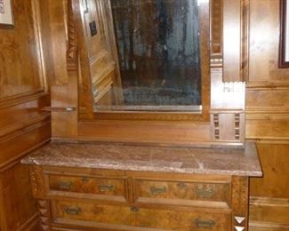Marble-top Dresser w/mirror