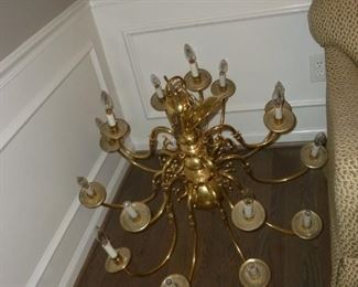Brass chandelier