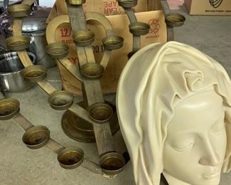 Brass Sacred Heart votive holder