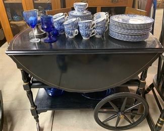 Black Tea Cart and Johnson Brother china