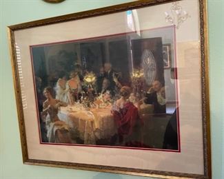 The End of Dinner 1913 by  Jules Alexandre Grun Print