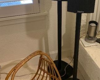 Definitive Speaker System, Vtg Rattan Magazine Holder