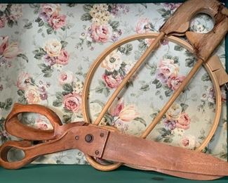 Decorative Wood Scissors, Safety Pin