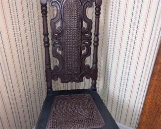 Ornate Wicker Bottom/Back Chair