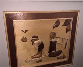 Inlaid Wooden Wall Hanging
