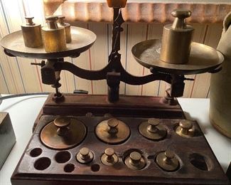 Old Balance Scale with Weights