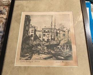 Signed Lionel Barrymore Etchings