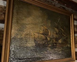 Oil on Canvas Sailing Ships