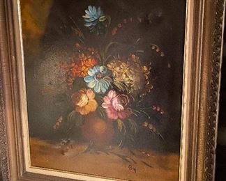 Oil Painting with Floral Motif