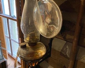 Old Wall Mount Oil Lamp