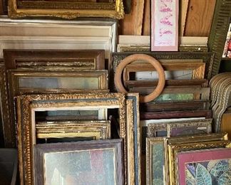 Several Old Picture Frames in Various Sizes
