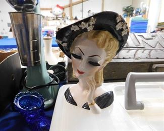 Vintage Lady Head Planter