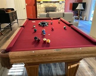 Brunswick slate pool table. Please bring help to move this item.