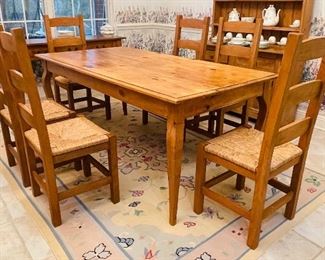 5_____ $695
Table & 6 chairs 
 • 43"H back x 18" x 18"H
 • 30"H x 6'L x 38"W