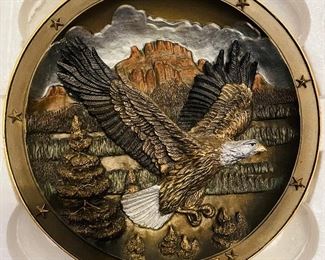 $40 ____Gene Dieckhoner eagle wall plaque - set of 4  -Freedom -Majesty -Valor -Pride