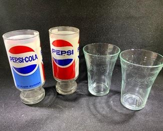 Pepsi and Coca-Cola drinking glasses