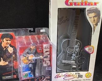 Collection of Elvis Magic Guitars and Christmas ornaments