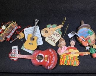 Guitar and country music Christmas ornaments