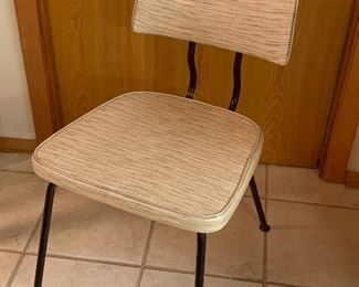 Vintage Mid-Century Modern metal and vinyl dinette chair