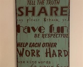 Wooden text wall art