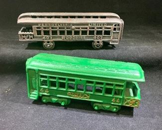 Vintage cast iron trains