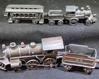 Cast iron decorative toy trains