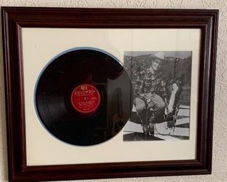 Gene Autry framed “Can’t Shake the Sands of Texas From My Shoes” album and 8x10 black and white photograph