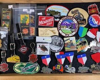 Small train memorabilia, to include watch fobs, matches, tickets