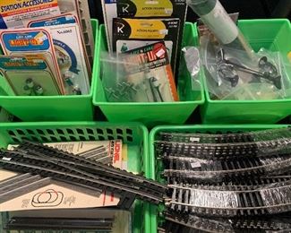 O scale model train track and accessories