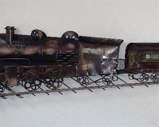 Metal 3D train wall art