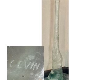 Cevin 32" 1970s glass elephant liquor bottle. Made in Italy.