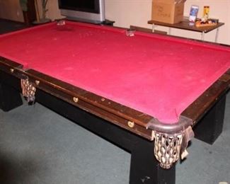 This is the pool table after it has been restored.