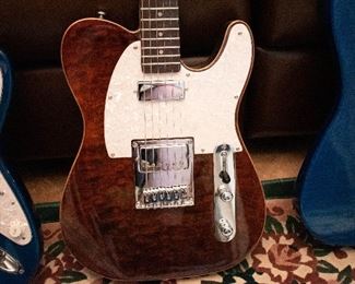Michael Kelly Telecaster Model - Natural Brown with white pickguard . Rockfield Humbucker, single coil