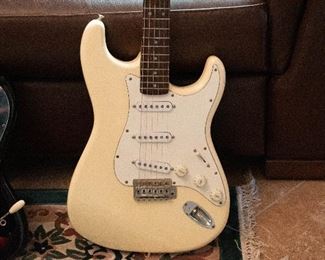 Hand crafted made Greco early 60's beige with white pickguard, classic oversized headstock. Five way switch recently tuned by Carruthers.