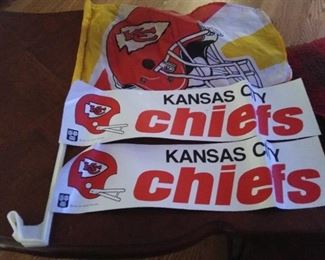 Chiefs Window Flag and Bumper Stickers