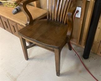 . . . a vintage solid walnut desk chair