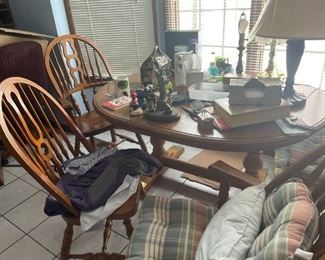 . . . a beautiful oak dining table and chairs