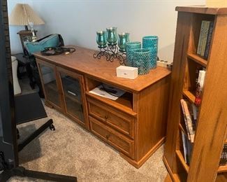 . . . a nice TV stand with turquoise accents