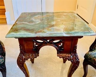 Side table with onyx top