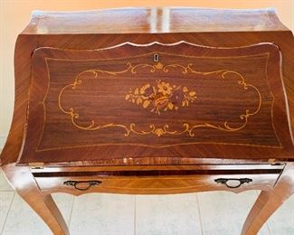 French Louis XV Style Kingwood and Marquetry Bureau de Dame