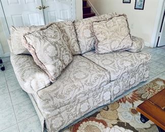 Rolled arm loveseat
